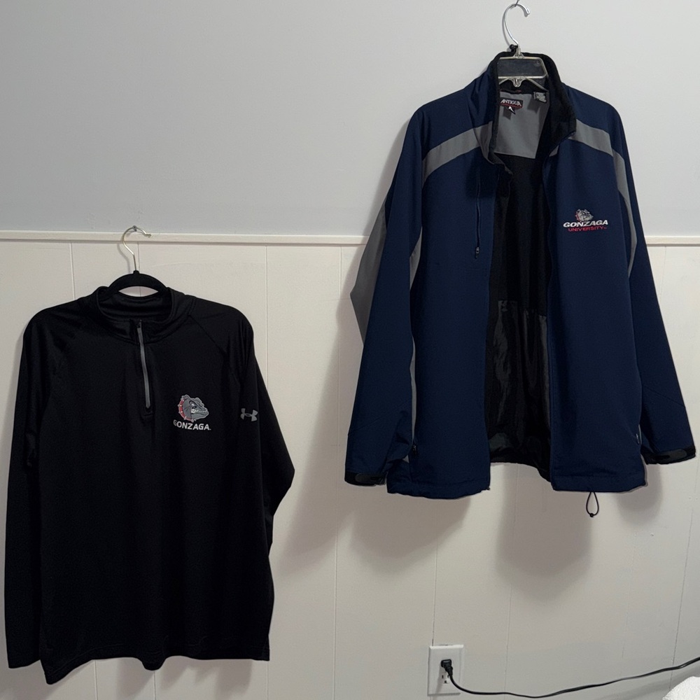 Gonzaga Under Armour Men's long sleeve pullover & Navy and gray Jacket Men’s XXL